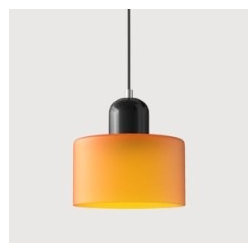 Glass Pendant Droplight With Cylindrical Shade - Image 8