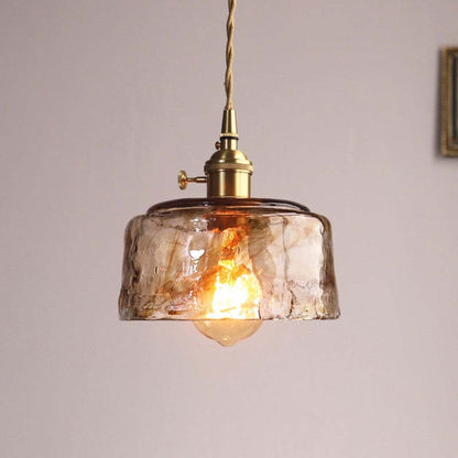 Glass Pendant Light With Brass Metal Frame - Image 5