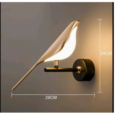 Golden LED Bird Wall Lamp - Image 2