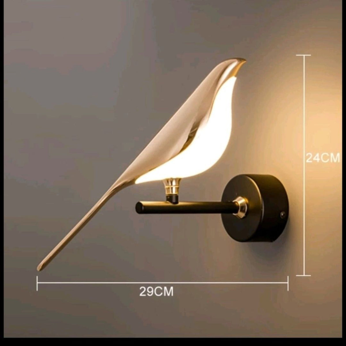 Golden LED Bird Wall Lamp - Image 7