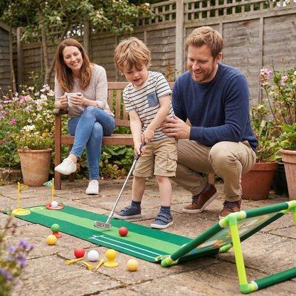 Golf Putting Mat With Adjustable Clubs For Kids Indoor Mini Golf Set - Image 2