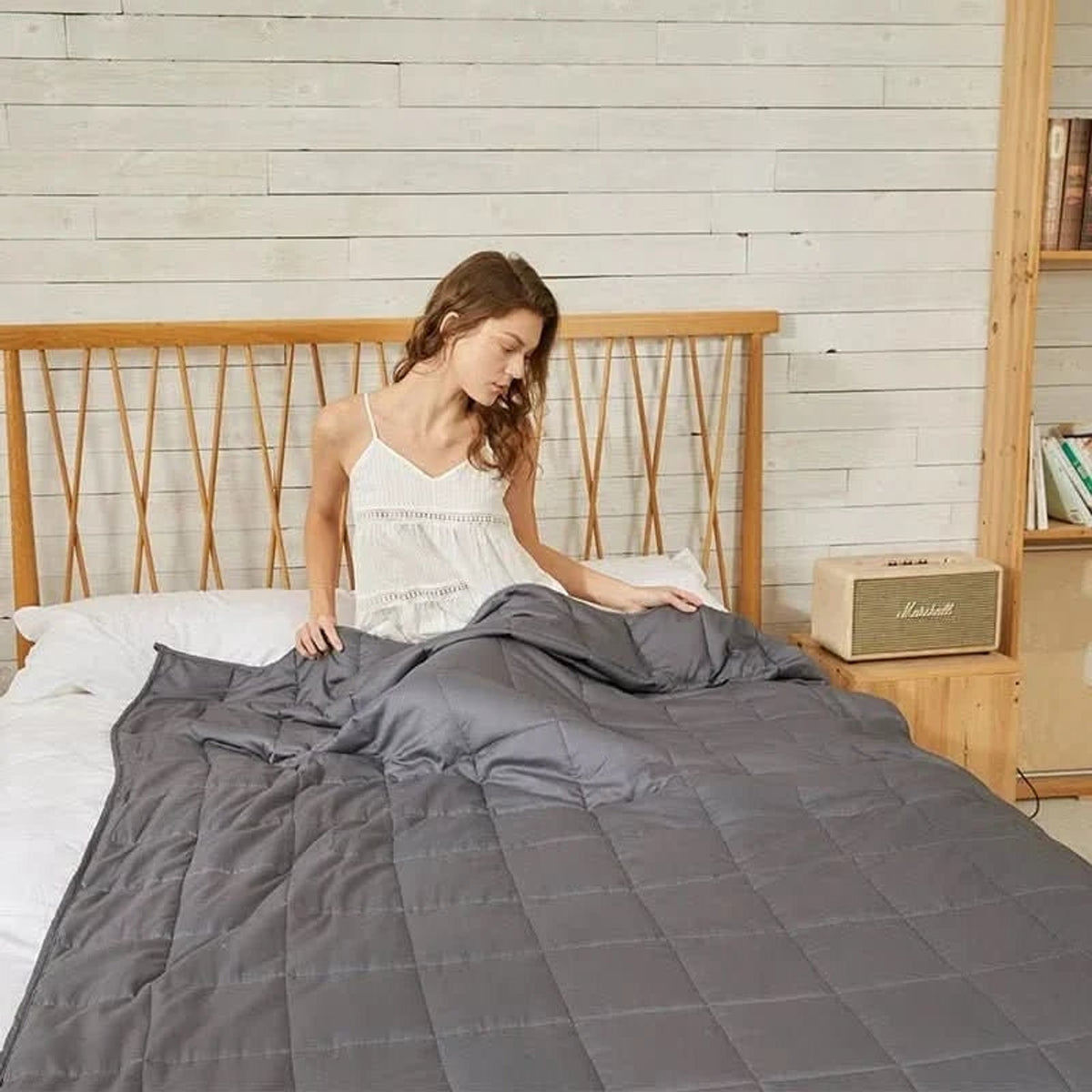 Gravity Blanket Breathable Cotton Weighted Blanket With Glass Beads - Image 2