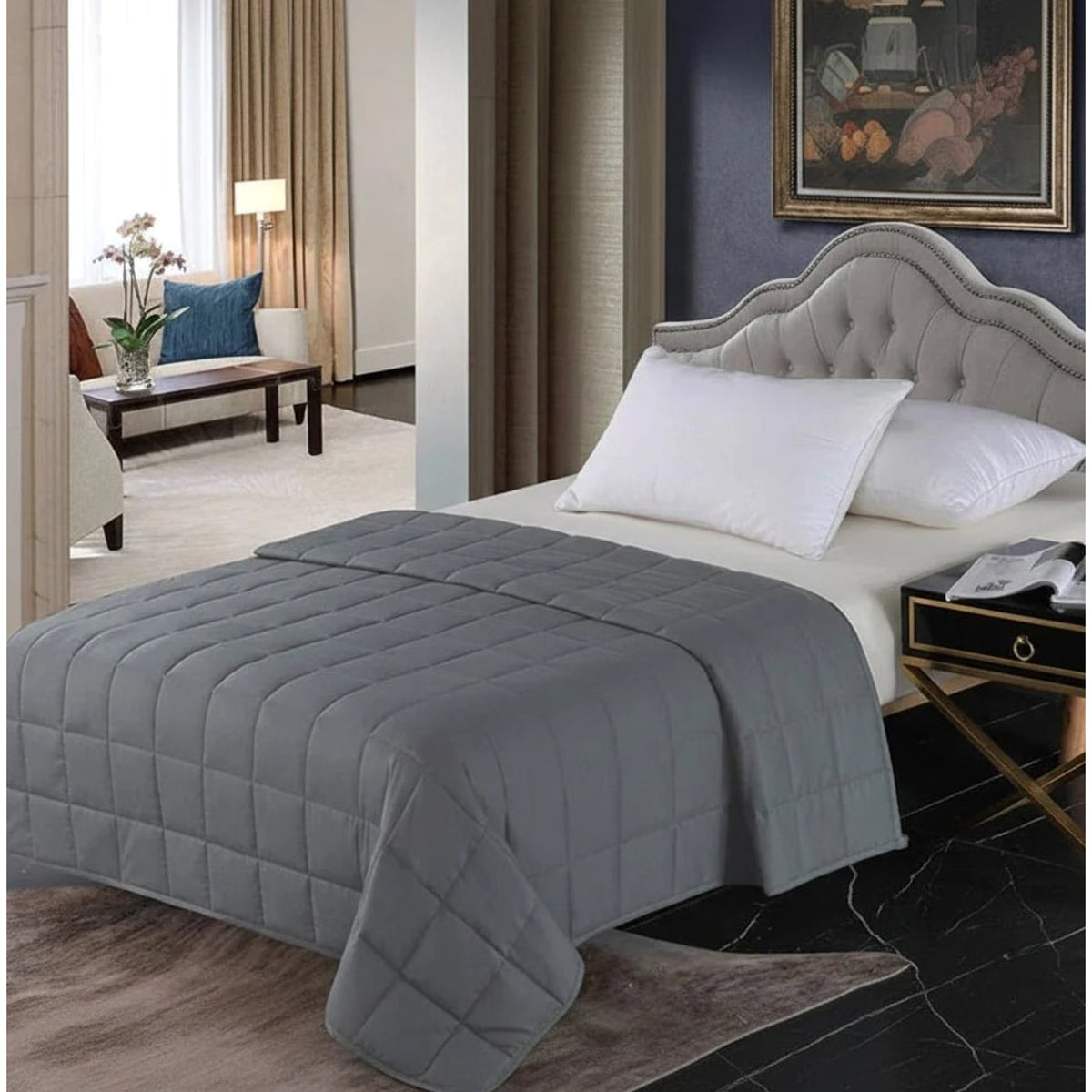 Gravity Blanket Breathable Cotton Weighted Blanket With Glass Beads - Image 9