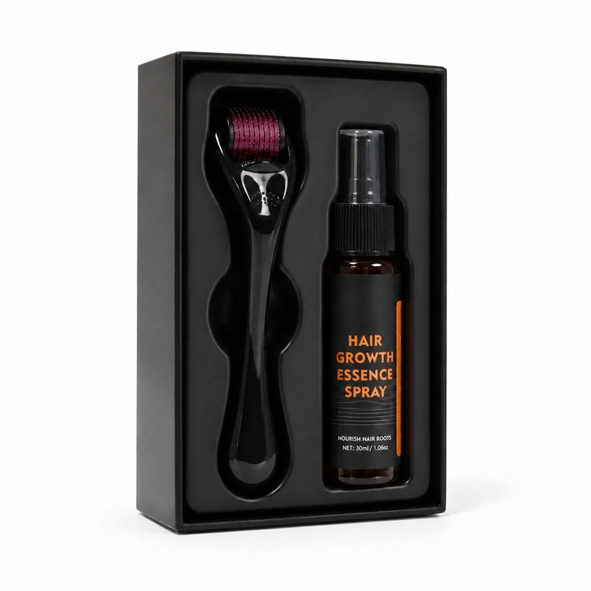 Hair Growth Set With Derma Microneedle Roller & 30ml Essence - Image 1