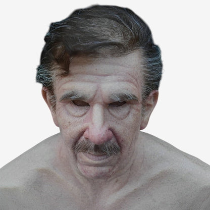 Halloween Costume Mask Full Face Realistic Elderly Adult - Image 12