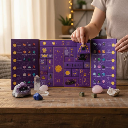 Halloween Crystal Advent Calendar 24 Day Countdown Box With Gemstones And Celestial Decorations - Image 1