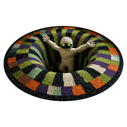 Halloween Decor Party Area Rug 3D Illusion Oval Floor Spooky - Image 3