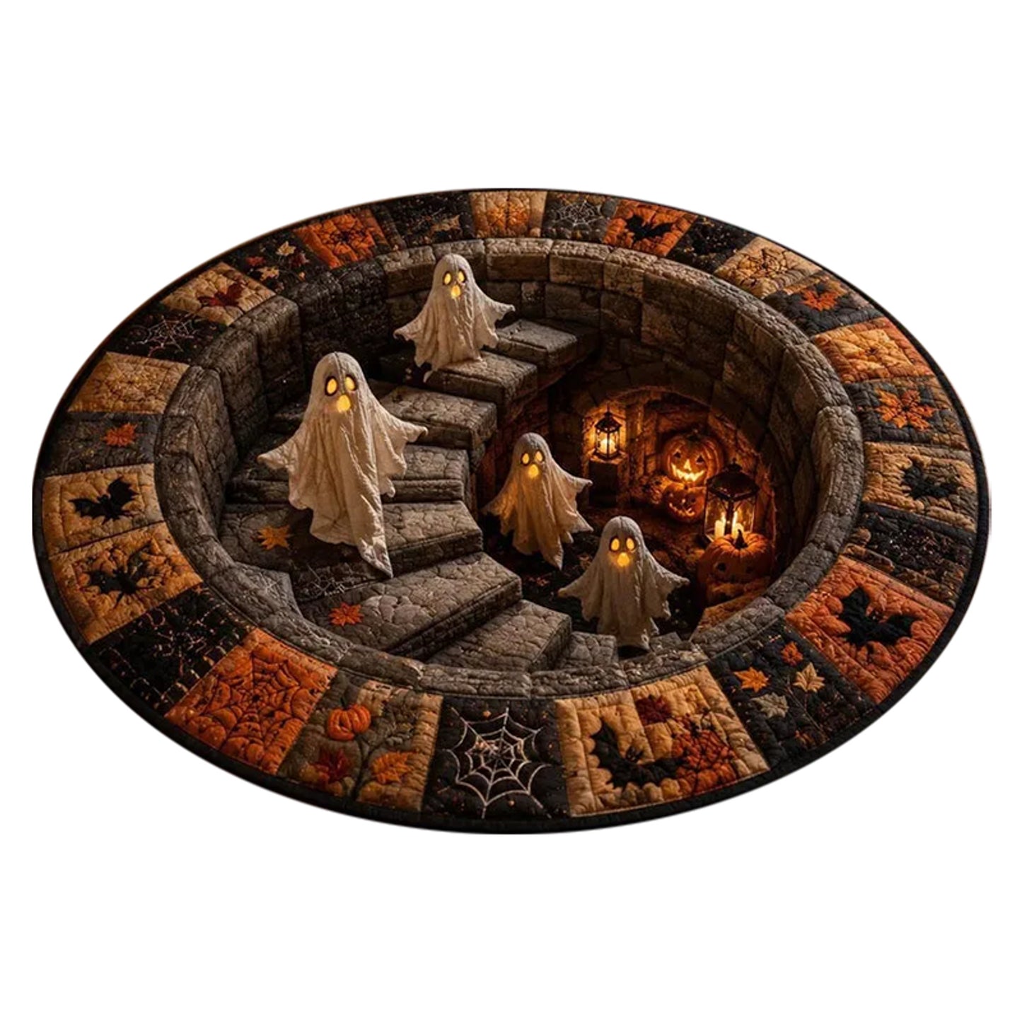Halloween Decor Party Area Rug 3D Illusion Oval Floor Spooky - Image 2
