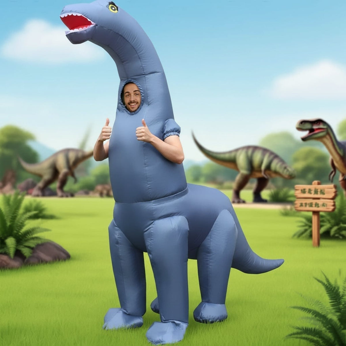 Halloween Dinosaur Costume Inflatable Suit With Slip On Comfort For Instant Fun And Unforgettable Presence At Any Party - Image 2