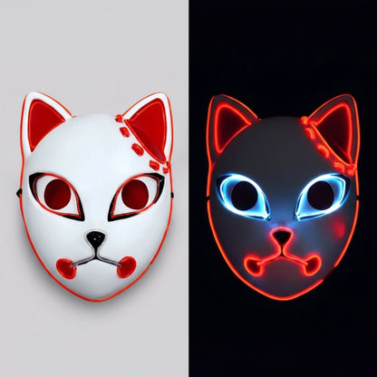 Halloween Fox Mask With Japanese Demon Design For Cosplay Party Costume - Image 1