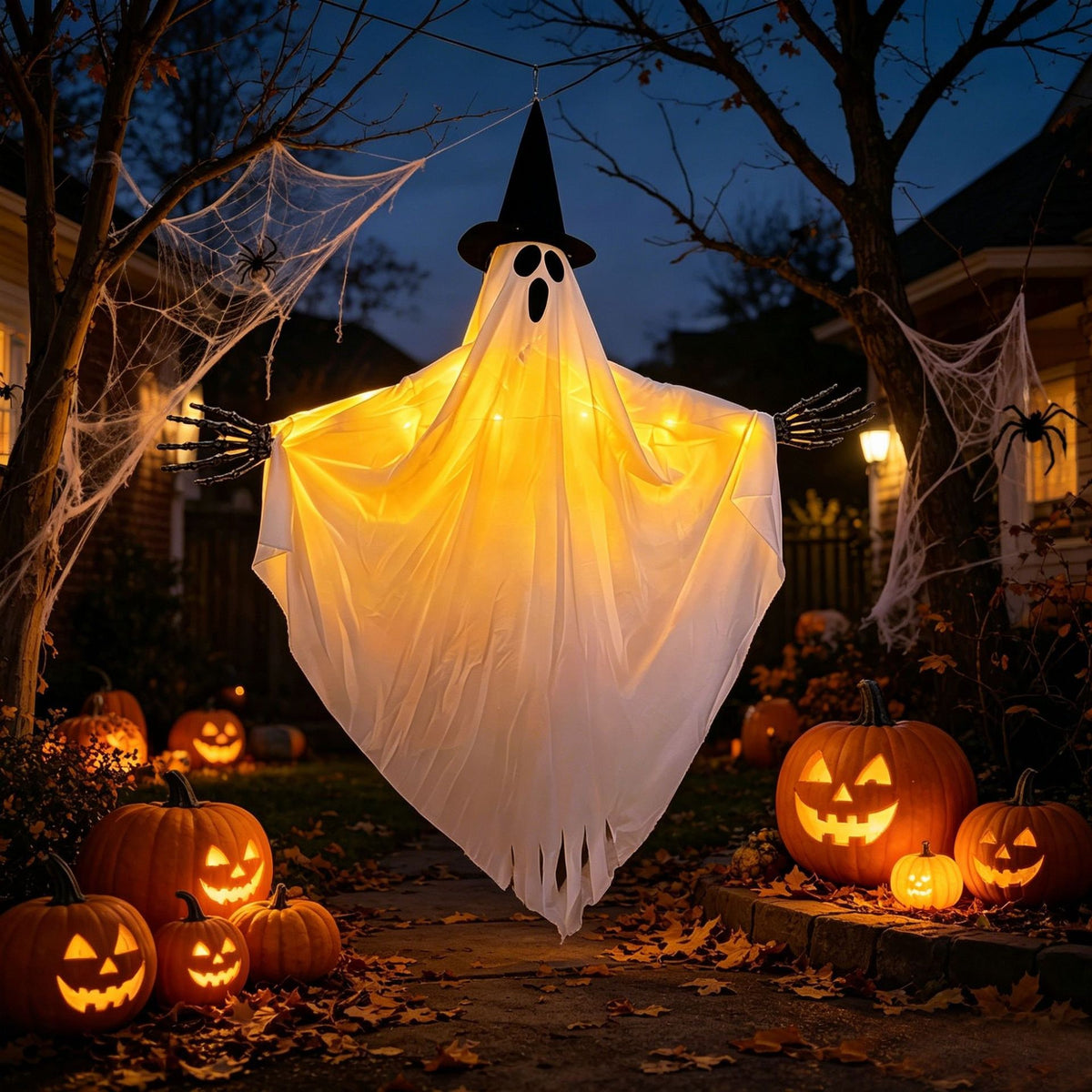 Halloween Ghost Decoration Outdoor Hanging With Witch And Skeletal Hands - Image 1