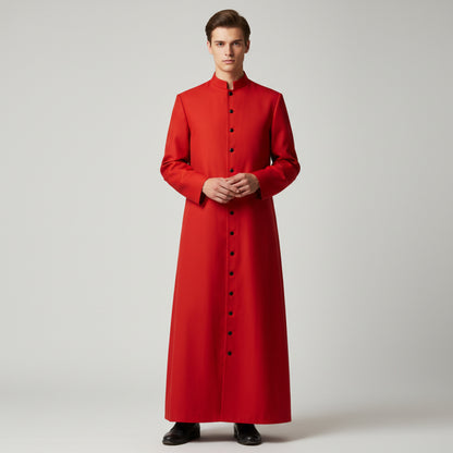 Halloween Priest Costume Authentic Ecclesiastical Look Robe With Button Front And Ankle-Length Silhouette For Character Outfit - Image 1