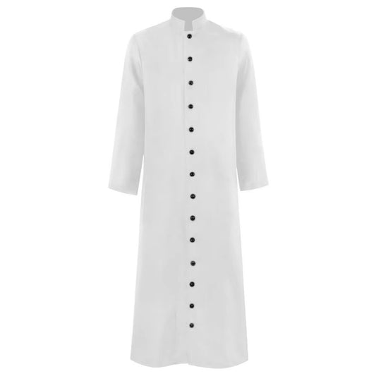 Halloween Priest Costume Authentic Ecclesiastical Look Robe With Button Front And Ankle-Length Silhouette For Character Outfit - Image 2