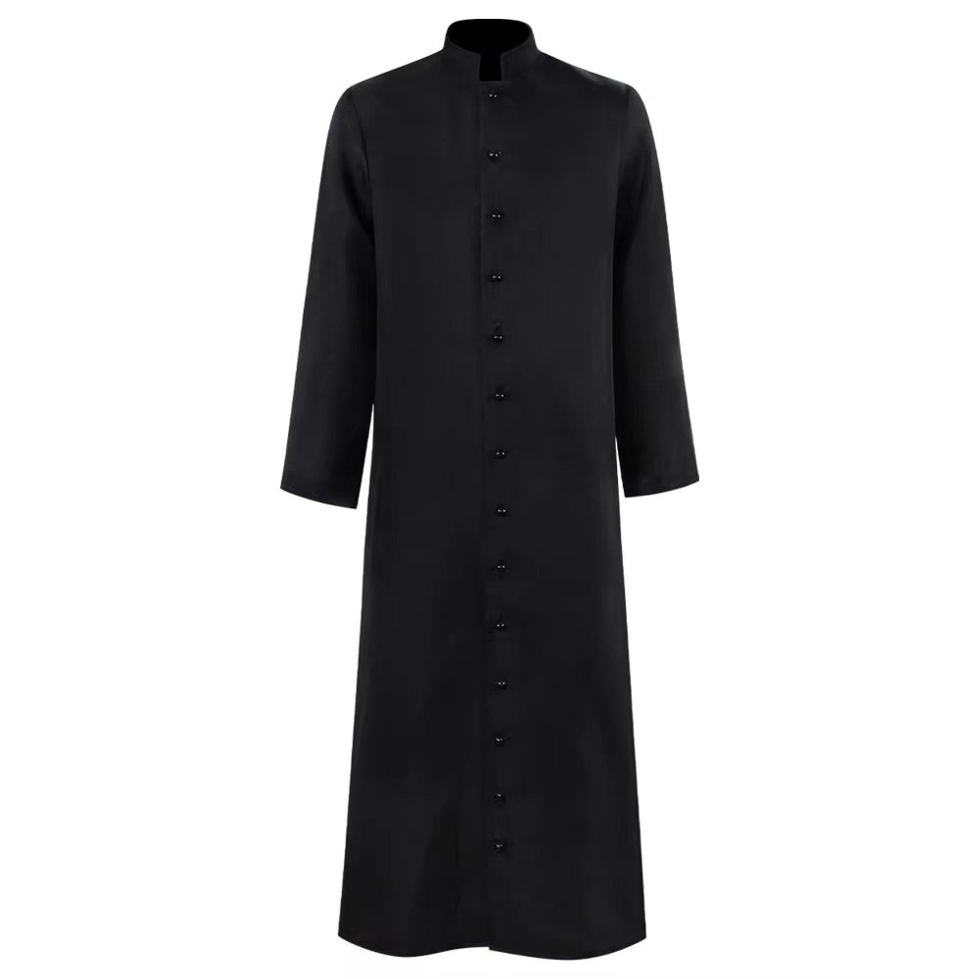 Halloween Priest Costume Authentic Ecclesiastical Look Robe With Button Front And Ankle-Length Silhouette For Character Outfit - Image 4