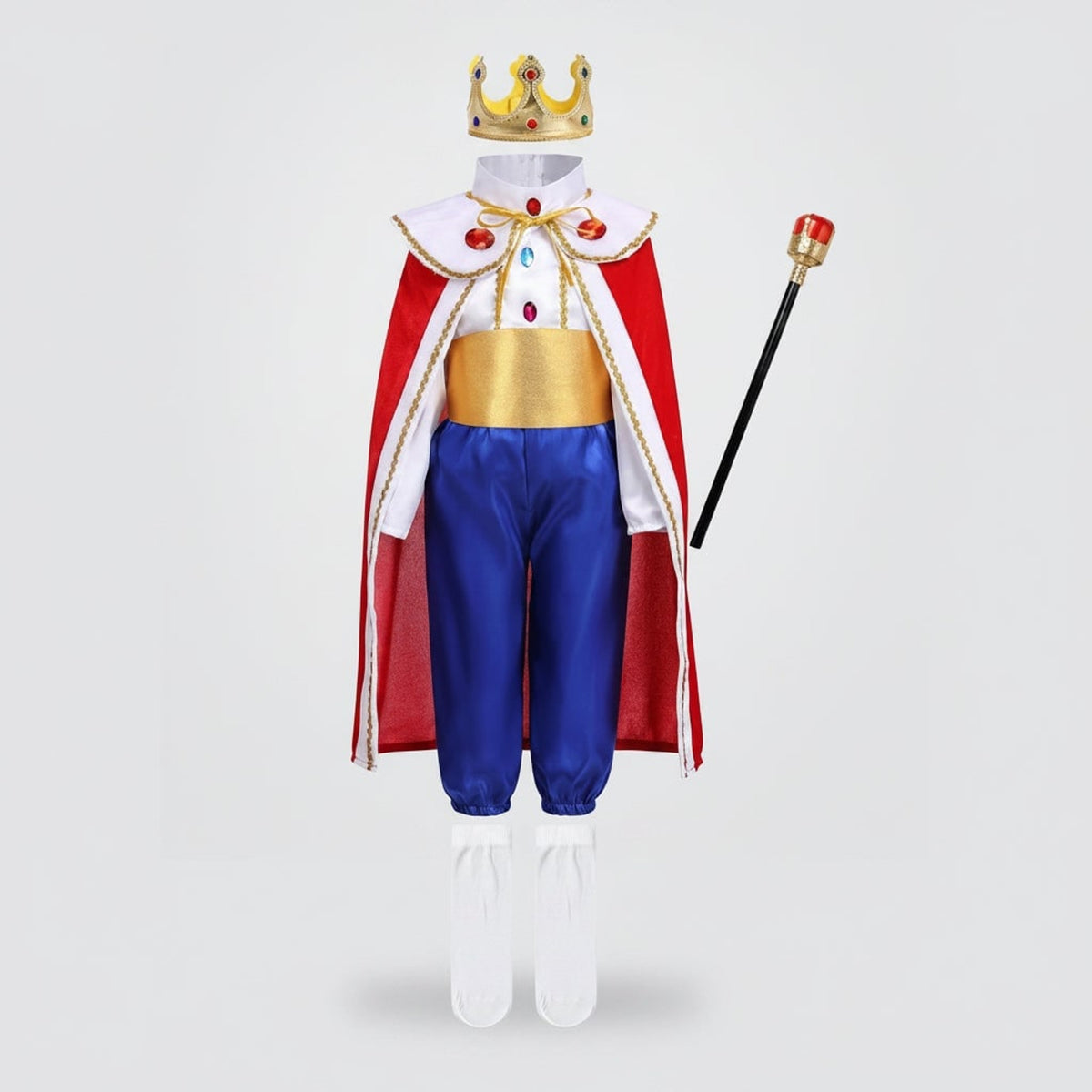 Halloween Prince Costume For Boys With Crown And Scepter Complete Royal Transformation Outfit For Active Play - Image 4