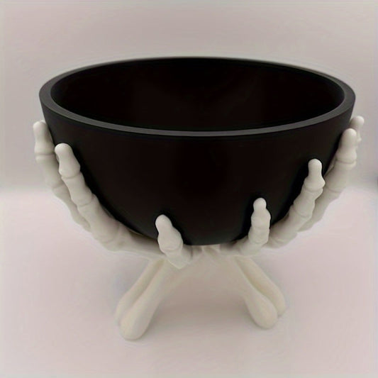 Halloween Skeleton Candy Bowl With White Hands And Gothic-inspired Decor - Image 6