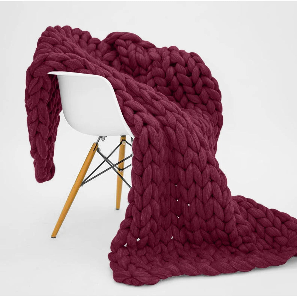Hand-Woven Weighted Blanket In Solid Colour - Image 3