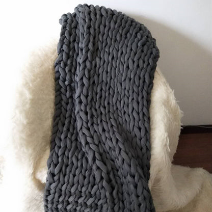 Hand-Woven Weighted Blanket In Solid Colour - Image 8