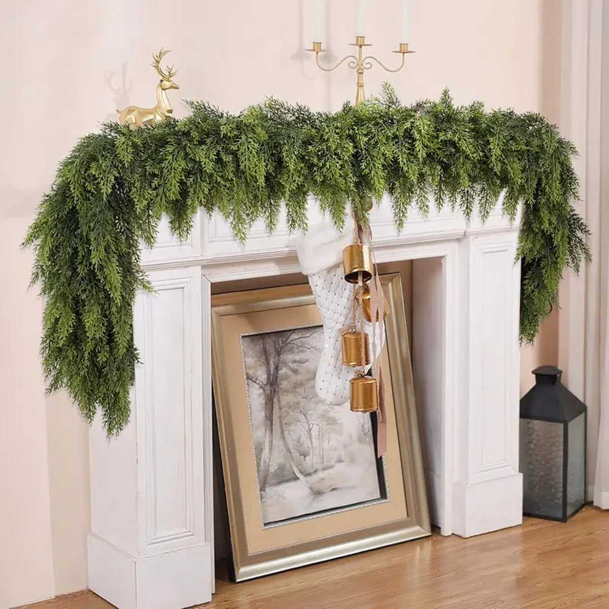 Handmade Christmas Artificial Pine Garland With Realistic Green Finish - Image 1