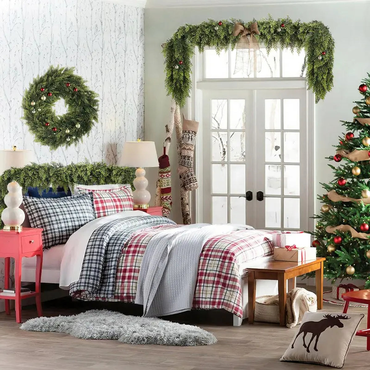 Handmade Christmas Artificial Pine Garland With Realistic Green Finish - Image 2