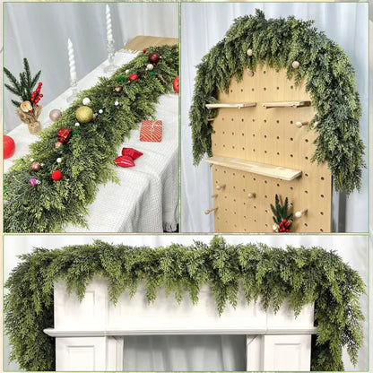 Handmade Christmas Artificial Pine Garland With Realistic Green Finish - Image 7