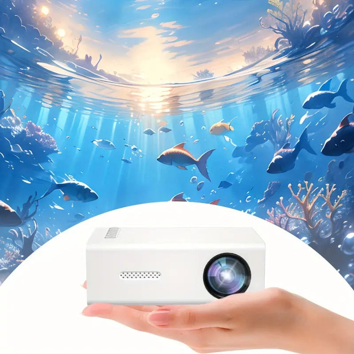 HD 720P Fast-Focus Portable Projector With Built-In Speakers - Image 1