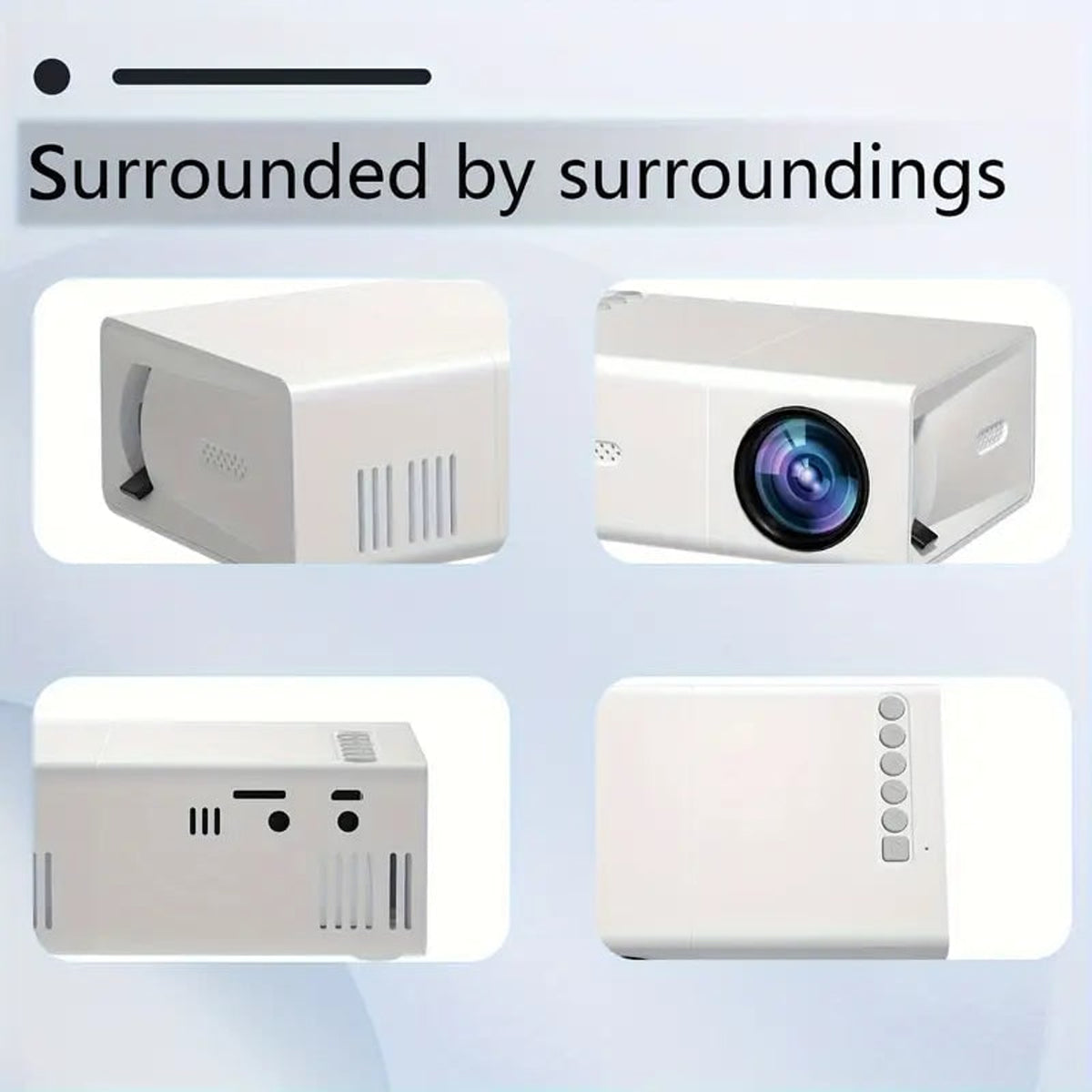 HD 720P Fast-Focus Portable Projector With Built-In Speakers - Image 4