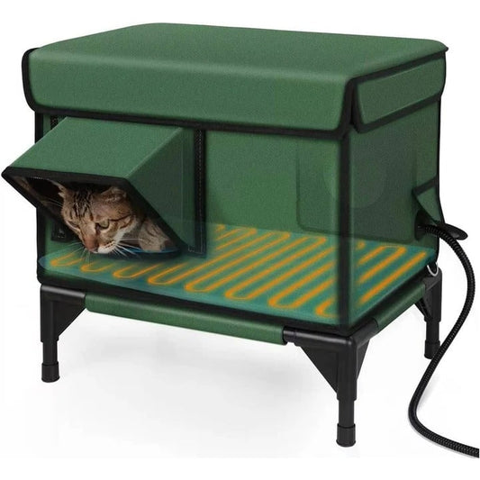 Heated Outdoor Cat House With Thermal Insulation And Emergency Escape Door - Image 1