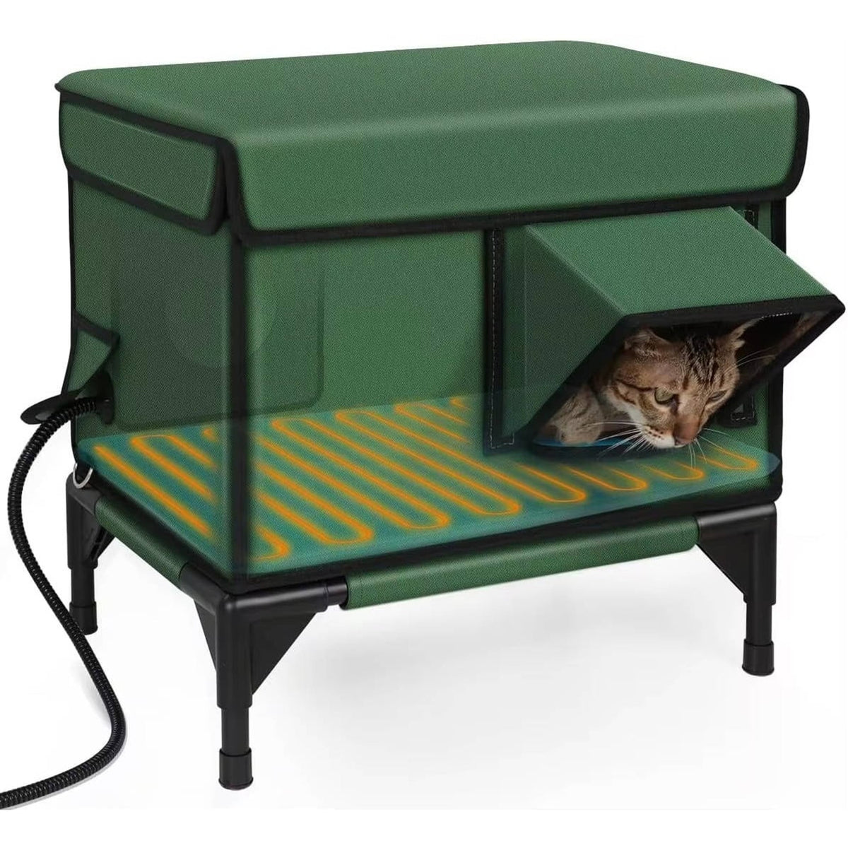 Heated Outdoor Cat House With Waterproof Shelter - Image 1