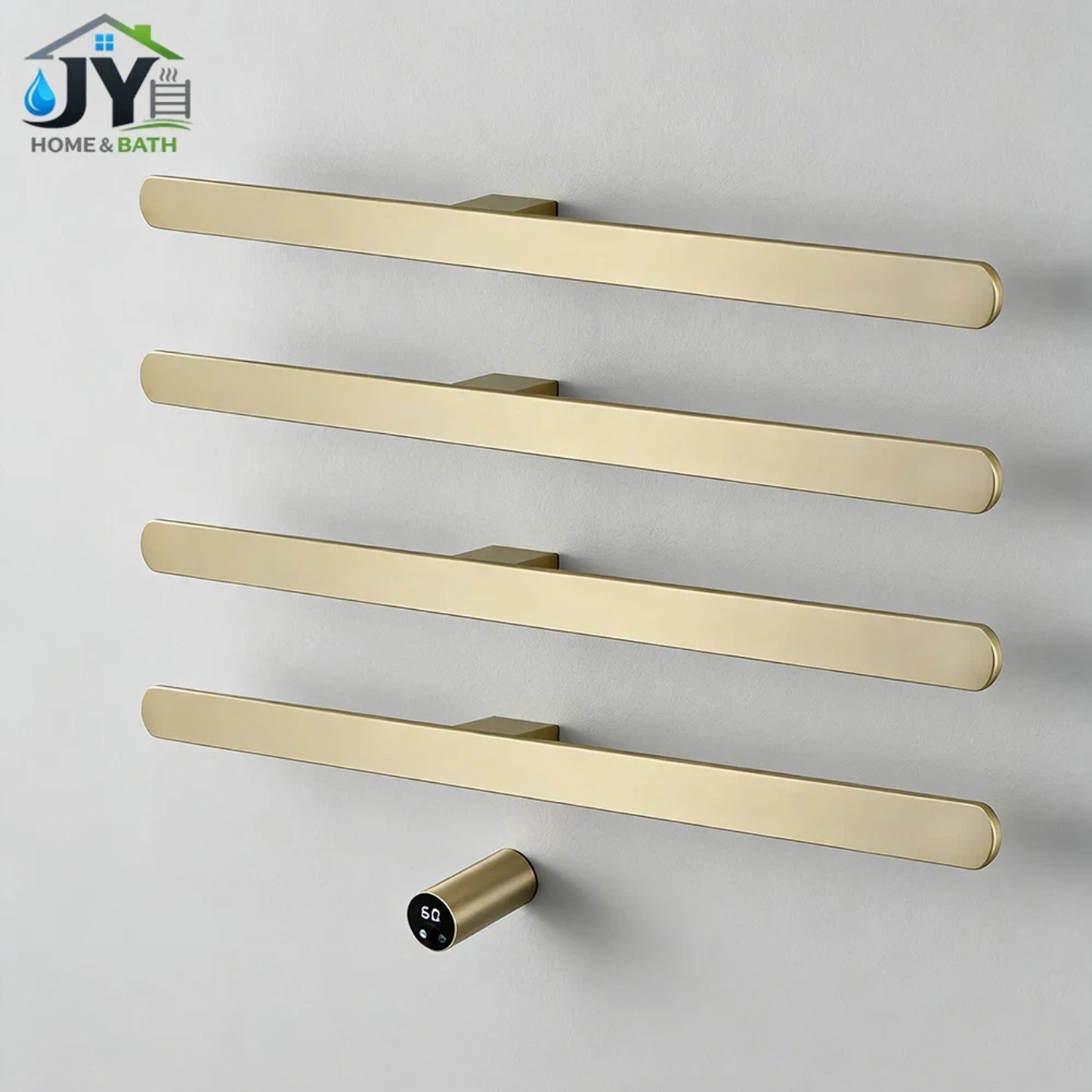 Heated Towel Rack With Digital Control Bathroom Dryer Rail Warmer With 4 Bars Wall-Mounted Radiator - Image 1