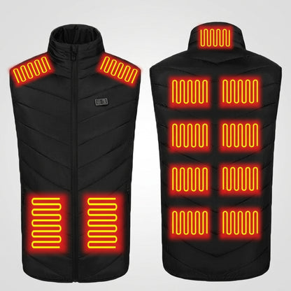 Heated Vest For Men With USB Rechargeable Battery Powered Puffer Stand Collar - Image 2