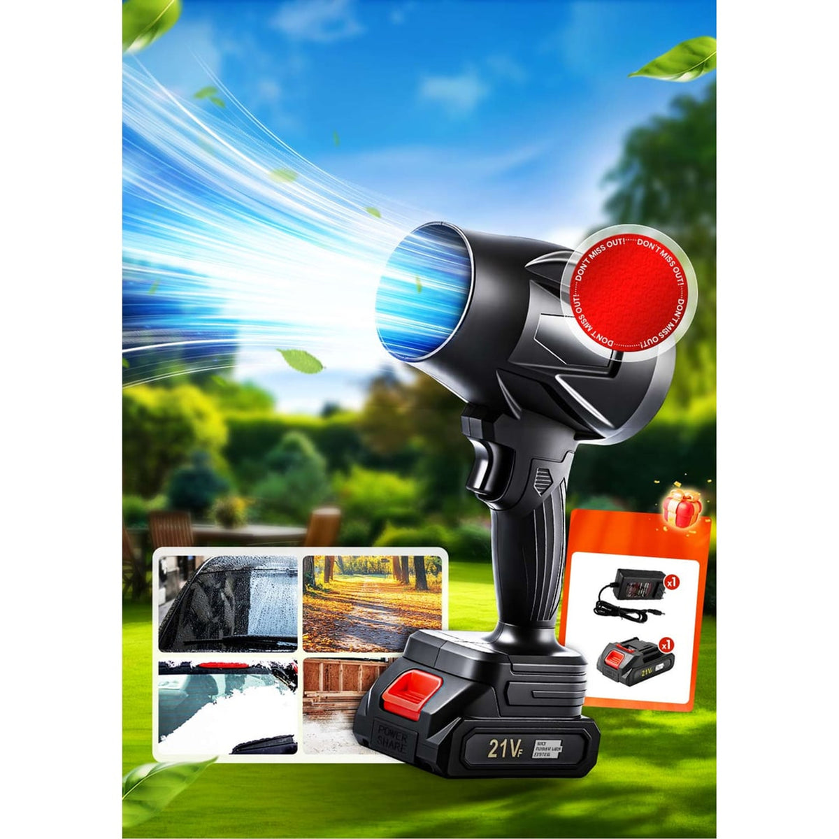 High-Speed Cordless Leaf Blower For Snow Leaves And Dust - Image 1