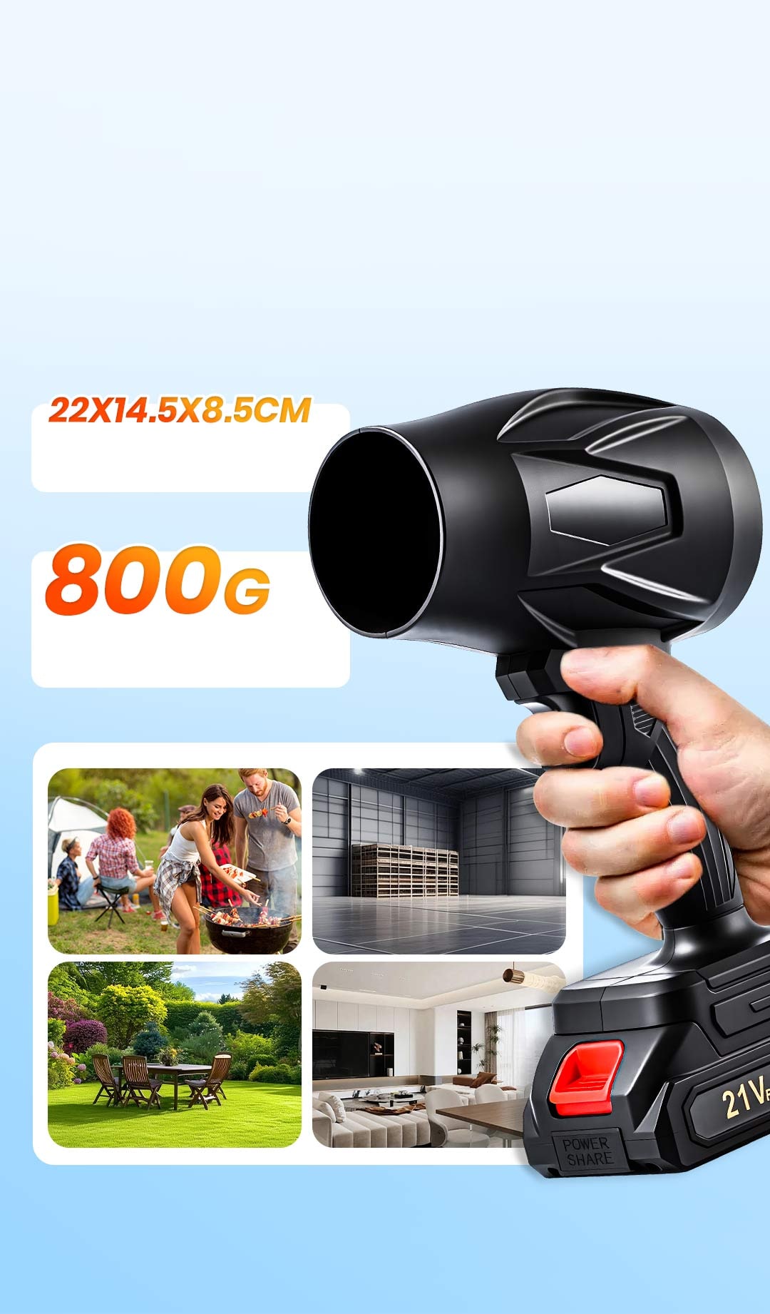 High-Speed Cordless Leaf Blower For Snow Leaves And Dust - Image 4