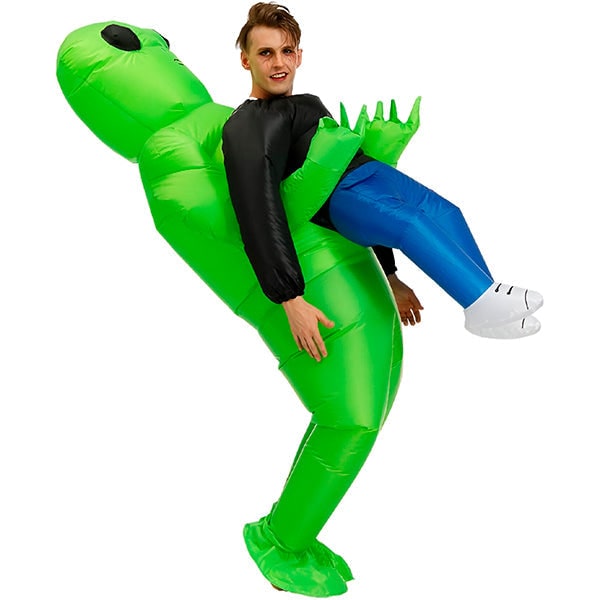 Inflatable Alien Costume Halloween Full Body Green Abduction Faux Legs - Image 5