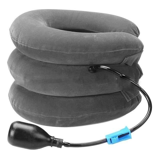 Inflatable Neck Traction Pillow With Three-Layer Adjustable Support And Hand Pump - Image 3
