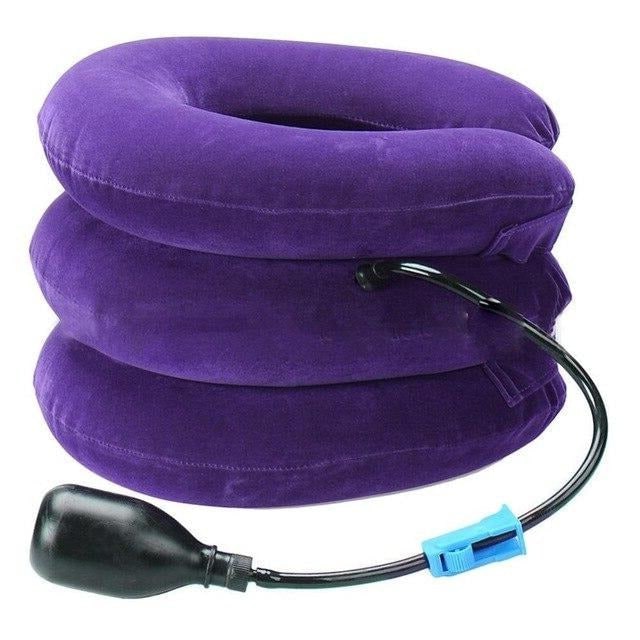 Inflatable Neck Traction Pillow With Three-Layer Adjustable Support And Hand Pump - Image 4