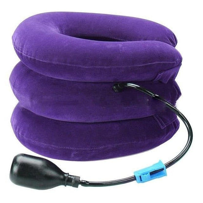 Inflatable Neck Traction Pillow With Three-Layer Adjustable Support And Hand Pump - Image 4