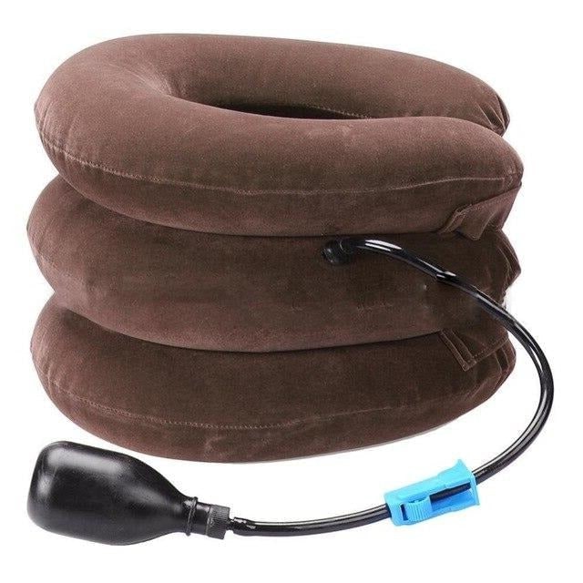 Inflatable Neck Traction Pillow With Three-Layer Adjustable Support And Hand Pump - Image 5