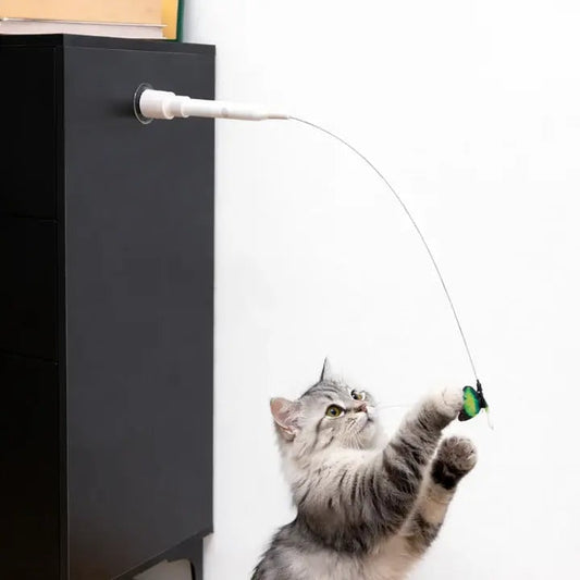 Interactive Butterfly Cat Toy With USB Rechargeable Wand For Indoor Cats - Image 3