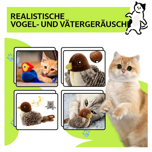 Interactive Cat Toy With Realistic Bird Sounds And Feathers For Indoor Hunting Play - Image 2