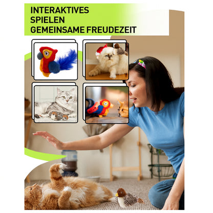 Interactive Cat Toy With Realistic Bird Sounds And Feathers For Indoor Hunting Play - Image 5