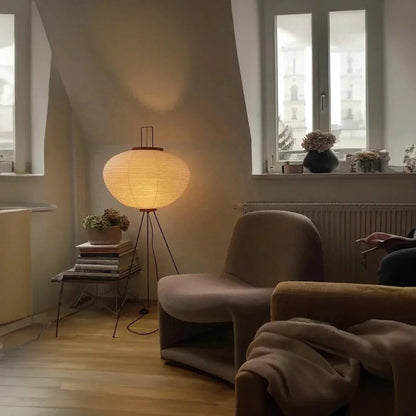Japanese Paper Tripod Floor Lamp - Image 2