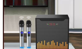Karaoke Machine With Two Wireless Microphones For Home Singing - Image 3