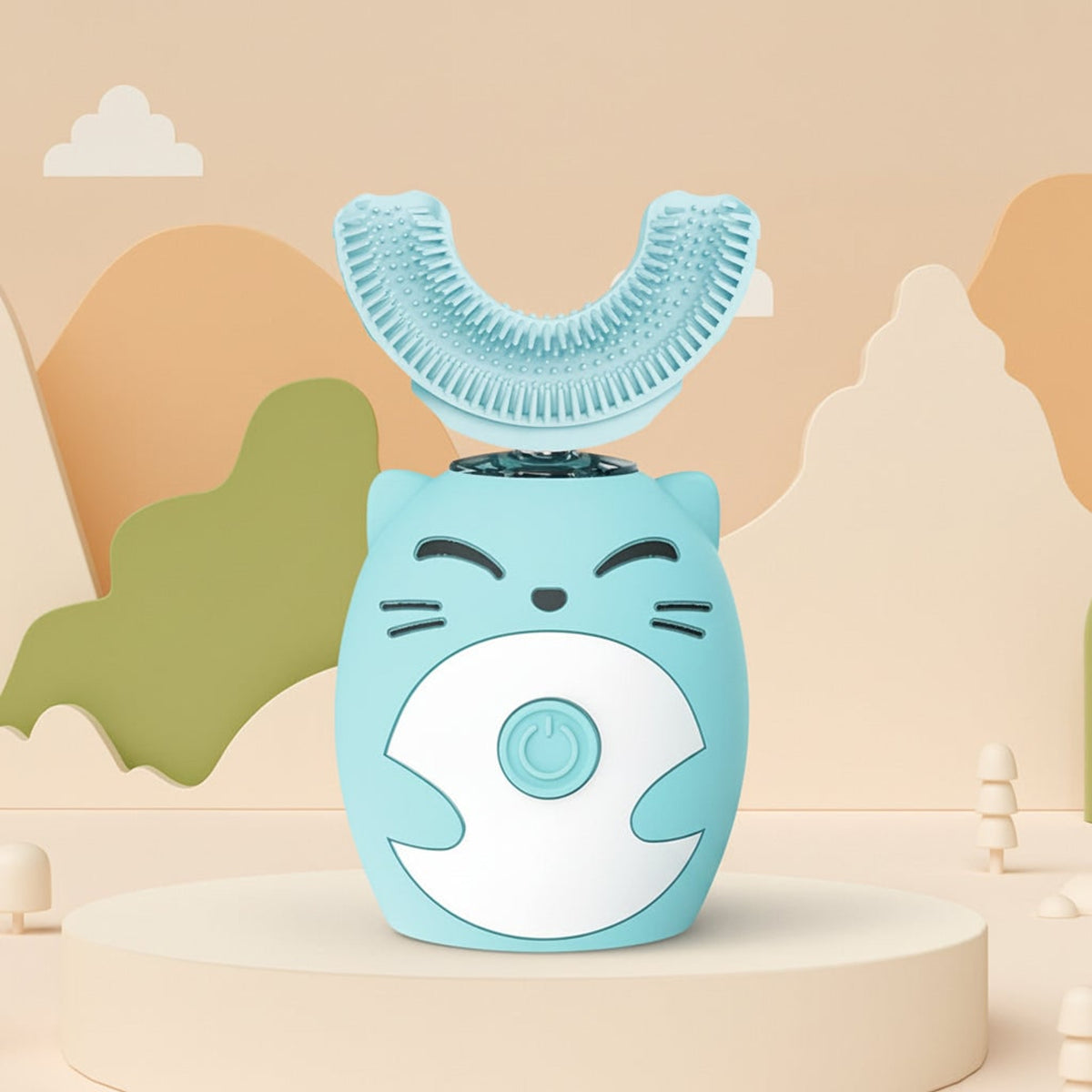 Kids Electric Toothbrush With Sonic U Shape Silicone Brush Head For Gentle Deep Cleaning - Image 1
