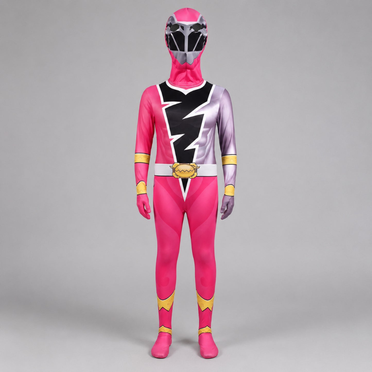 Kids' Halloween Costume Jumpsuit Superhero With Lightning Bolt Chest Panel Full-Body - Image 2