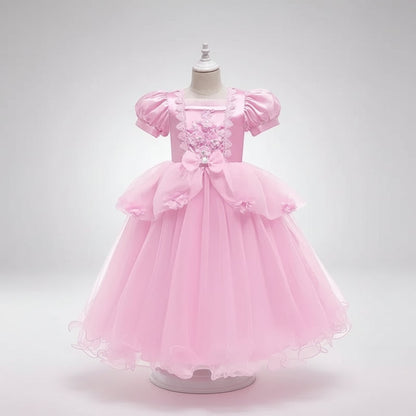 Kids' Halloween Princess Costume Dress With Tiara Wand And Accessories Set - Image 3