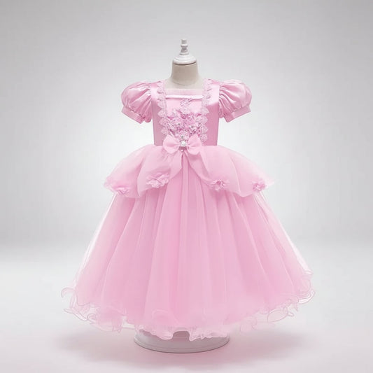 Kids' Halloween Princess Costume Dress With Tiara Wand And Accessories Set - Image 3