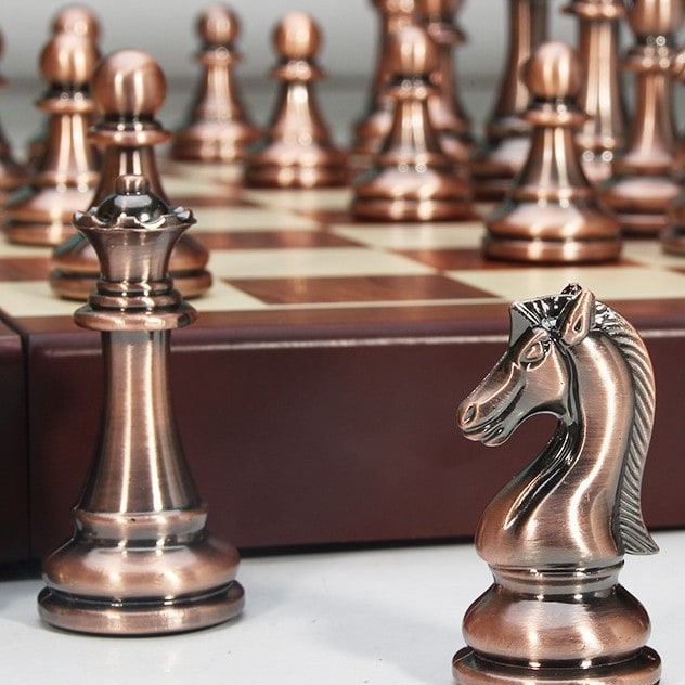 Large Metal Chess Set With Acrylic Pieces - Image 3