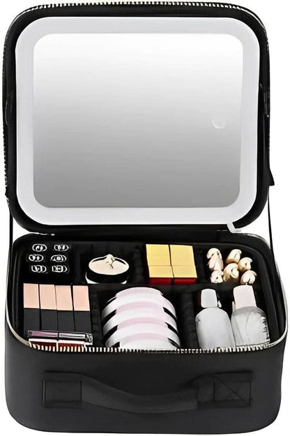 LED Makeup Case With Integrated Mirror And Adjustable Brightness On-The-Go Styling - Image 5