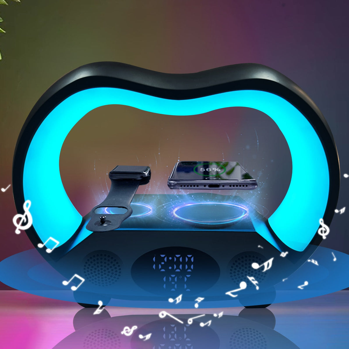 LED Table Lamp With Wireless Charging And Bluetooth Speaker - Image 2